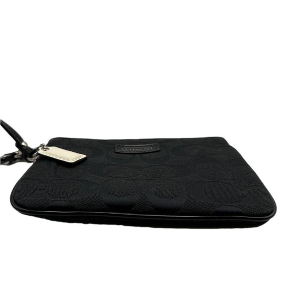 COACH Black Signature Canvas Wristlet - Picture 3 of 6